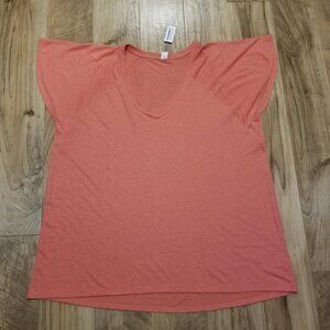 NEW Old Navy Linen Blend Tee Top XL Womens Oversized Slouchy Boyfriend T Shirt